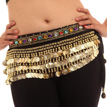 Women Belly Dance Costumes Velvet Hip Scarf Wrap Belt Women Skirt Dancewear WIth 248 Coins