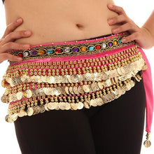Women Belly Dance Costumes Velvet Hip Scarf Wrap Belt Women Skirt Dancewear WIth 248 Coins