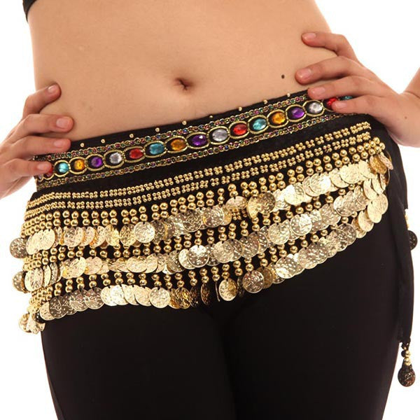 Women Belly Dance Costumes Velvet Hip Scarf Wrap Belt Women Skirt Dancewear WIth 248 Coins