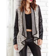 Women  Fall Pu Leather Long Sleeve Irregular Jacket Coat Outwear PY3