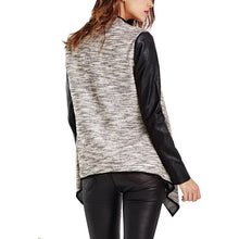 Women  Fall Pu Leather Long Sleeve Irregular Jacket Coat Outwear PY3