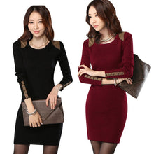 Women Long Sleeve Bodycon Dress Crew Neck Club Evening Party Mini Dresses
