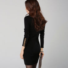 Women Long Sleeve Bodycon Dress Crew Neck Club Evening Party Mini Dresses