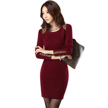 Women Long Sleeve Bodycon Dress Crew Neck Club Evening Party Mini Dresses