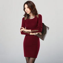 Women Long Sleeve Bodycon Dress Crew Neck Club Evening Party Mini Dresses