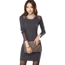 Women Long Sleeve Bodycon Dress Crew Neck Club Evening Party Mini Dresses