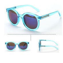 Women Round Mirrored Lens Sunglasses Eyewear Plastic Frame Jelly Sun Glasses UV400
