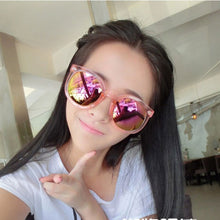 Women Round Mirrored Lens Sunglasses Eyewear Plastic Frame Jelly Sun Glasses UV400