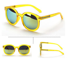 Women Round Mirrored Lens Sunglasses Eyewear Plastic Frame Jelly Sun Glasses UV400