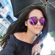 Women Round Mirrored Lens Sunglasses Eyewear Plastic Frame Jelly Sun Glasses UV400