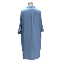 Women's Casual Loose Short Mini Dress Denim Ladies Long Sleeve Shirt Dresses