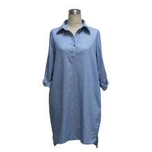 Women's Casual Loose Short Mini Dress Denim Ladies Long Sleeve Shirt Dresses