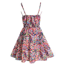 Women's Floral Sleeveless Chiffon Beach Straps Mini Dress