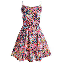 Women's Floral Sleeveless Chiffon Beach Straps Mini Dress