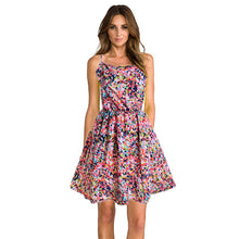 Women's Floral Sleeveless Chiffon Beach Straps Mini Dress