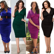 Women's Sexy Bodycon Overd Short Sleeve Midi Party Dress