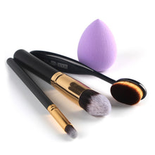 ly Design 3pcs Makeup Brushes Toothbrush Oval Brush Foundation Brushes+ Cosmetic Puff