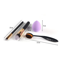 ly Design 3pcs Makeup Brushes Toothbrush Oval Brush Foundation Brushes+ Cosmetic Puff