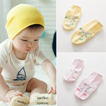 Nice Baby Cartoon Yellow/Pink Cotton Blend Ankle Slipper Anti Slip Soft Socks 0-4 Y
