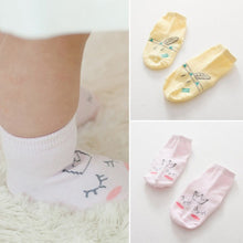 Nice Baby Cartoon Yellow/Pink Cotton Blend Ankle Slipper Anti Slip Soft Socks 0-4 Y