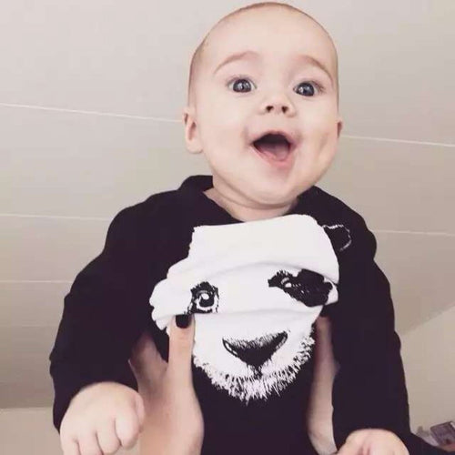 PRO Baby Siamese clothes The panda cartoon jumpsuits baby boy clothes Long sleeve girls clothes style suits