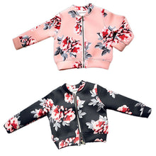 Pink Black Toddler Girl Coats Zipper Tops Toddler Child Baby Warm Sweatshirt Jackets