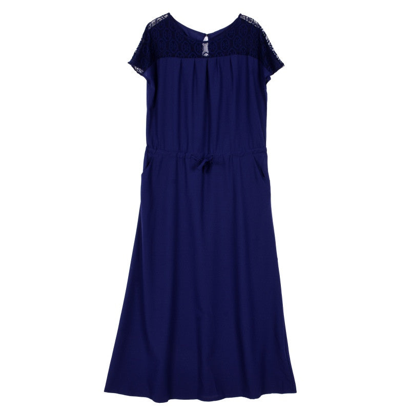 Plus  Elegant Women Dresses Short Sleeve Evening Party Prom Long Maxi Dress