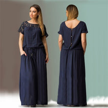 Plus  Elegant Women Dresses Short Sleeve Evening Party Prom Long Maxi Dress