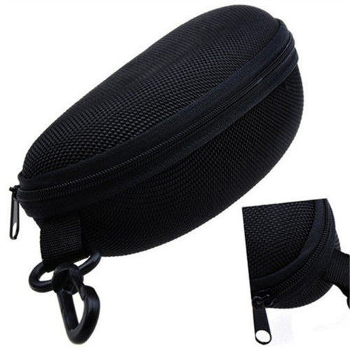 Portable Superior Zipper Eye Glasses Sunglasses Hard Case Box Portable Protector Black Universal 6.96X 2.95X2.55 inch LY6