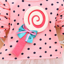 Princess Baby Kids Girls Lace Dress Candy Polka Dot Print Long Sleeve Shirt Dresses