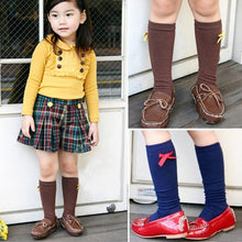 Princess Kids School Leg Warmer High Knee Socks Bow Solid Stockings For Girls  Y2