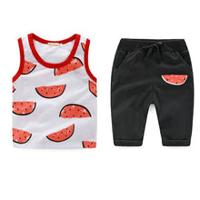 Pro Baby Boy Watermelon Printed Suit Sets Sleeveless Shirt+Shorts Kids Cartoon S Vest Clothes Set