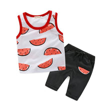 Pro Baby Boy Watermelon Printed Suit Sets Sleeveless Shirt+Shorts Kids Cartoon S Vest Clothes Set