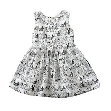 Pro Baby Girl Sleeveless Cartoon Dress Infant White Bunny Rabbit Print Ball Gown Tutu Dress Casual Kids Easter Clothes
