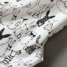 Pro Baby Girl Sleeveless Cartoon Dress Infant White Bunny Rabbit Print Ball Gown Tutu Dress Casual Kids Easter Clothes