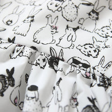 Pro Baby Girl Sleeveless Cartoon Dress Infant White Bunny Rabbit Print Ball Gown Tutu Dress Casual Kids Easter Clothes
