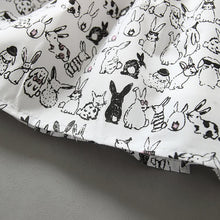 Pro Baby Girl Sleeveless Cartoon Dress Infant White Bunny Rabbit Print Ball Gown Tutu Dress Casual Kids Easter Clothes
