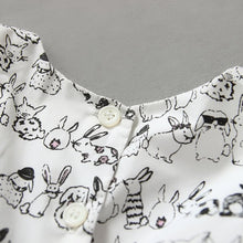 Pro Baby Girl Sleeveless Cartoon Dress Infant White Bunny Rabbit Print Ball Gown Tutu Dress Casual Kids Easter Clothes