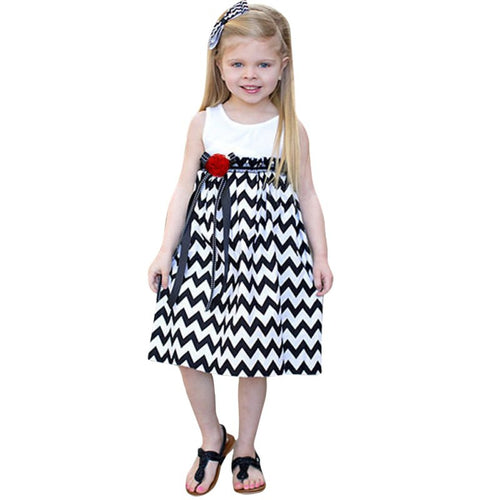 Pro Flower Kids Dress Princess Girl Dress Striped Party Costume For Girls Dresses Children Clothing LE2