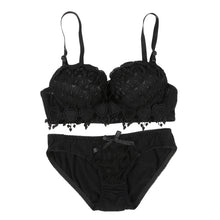 Pro Women Push Up Bra Set Girl Floral Lace Underwear Set Underwire Brassiere Outfit LE2