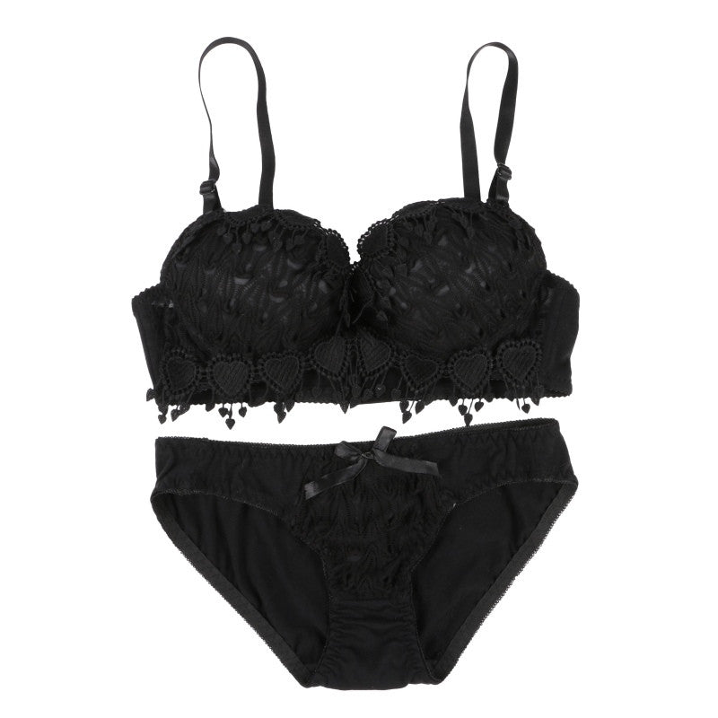 Pro Women Push Up Bra Set Girl Floral Lace Underwear Set Underwire Brassiere Outfit LE2