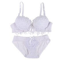 Pro Women Push Up Bra Set Girl Floral Lace Underwear Set Underwire Brassiere Outfit LE2