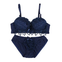Pro Women Push Up Bra Set Girl Floral Lace Underwear Set Underwire Brassiere Outfit LE2