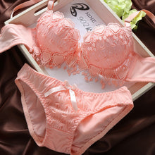 Pro Women Push Up Bra Set Girl Floral Lace Underwear Set Underwire Brassiere Outfit LE2
