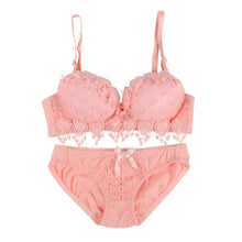 Pro Women Push Up Bra Set Girl Floral Lace Underwear Set Underwire Brassiere Outfit LE2