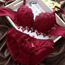 Pro Women Push Up Bra Set Girl Floral Lace Underwear Set Underwire Brassiere Outfit LE2