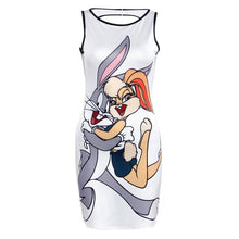 Pro Women's Minnie Mouse Print Cute Sleeveless Slim Mini Party Dress
