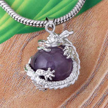 Punk Gems Dragon Wrap Inlaid Ball Charm Pendant Bead For Necklace  Jewelry
