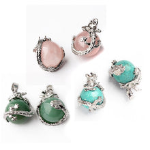 Punk Gems Dragon Wrap Inlaid Ball Charm Pendant Bead For Necklace  Jewelry