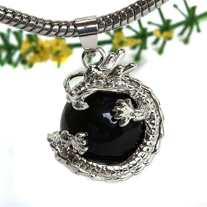 Punk Gems Dragon Wrap Inlaid Ball Charm Pendant Bead For Necklace  Jewelry